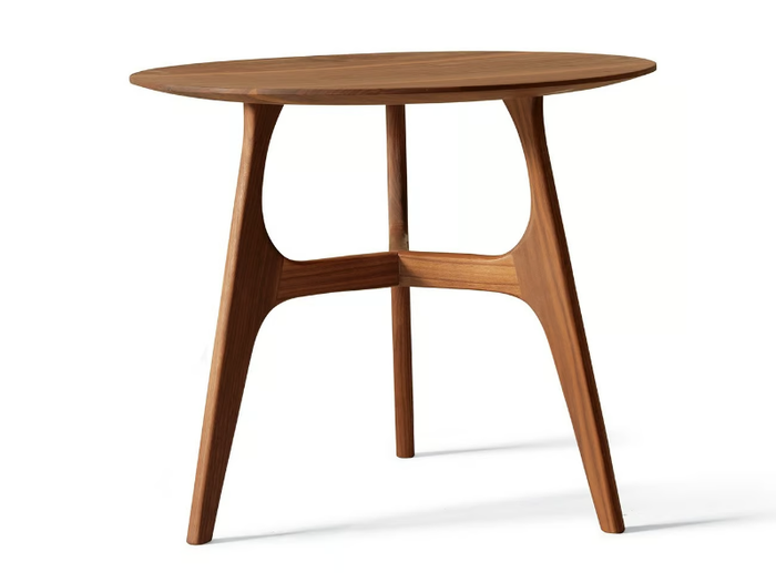 CONVERSO H-122 - Round walnut coffee table _ Dale Italia